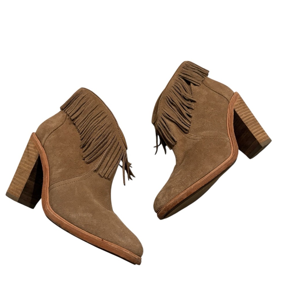 JOlE Loren Fringe Suede Leather Ankle Booties, Sz 37 - Picture 4 of 15